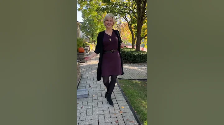 This fabulous, lightweight, ribbed sweater dress w...