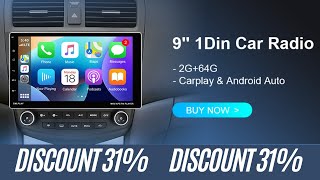 Podofo 1Din Android Car Radio 9 264G Automotive Multimedia Carplay Android Auto Wifi Gps