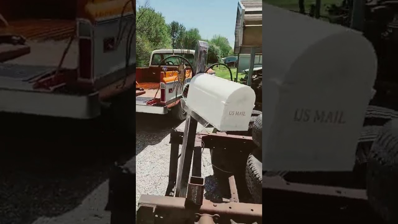 Scrap metal mailbox stand