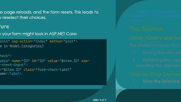 How to Keep Radio Buttons Checked After Submitting an ASP.NET Core Form