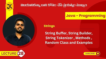 28|Java | String Buffer, String Builder, String Tokenizer | Methods | Random Class | Examples #java