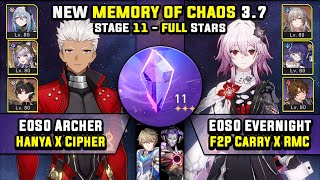 E0 Archer Carry W/ Cipher & E0 Evernight F2P Carry (3 Stars) Memory Of Chaos 11 Honkai Star Rail 3.7