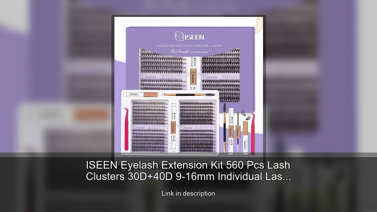 ISEEN Eyelash Extension Kit 560 Pcs Lash Clusters 30D+40D 9-16mm Individual Lashes with Bond an