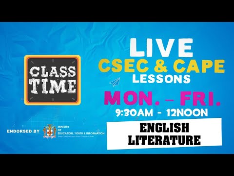 English Literature 9:45AM-10:25AM | Educating a Nation - October 23 2020