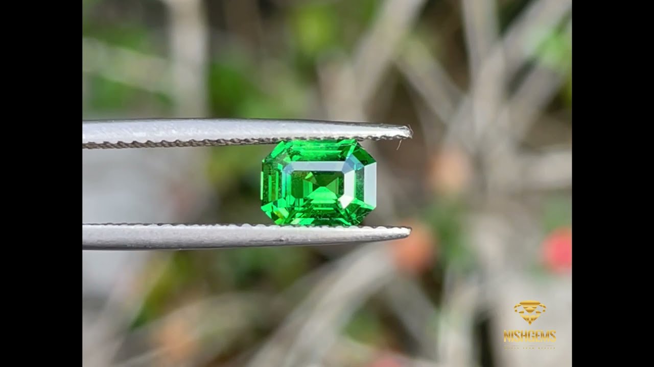 Natural Unheated Green Tsavorite 1.22 Cts Radiant Cut Loose Gemstone - TSV1601