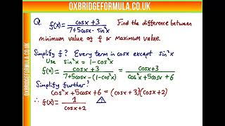 TMUA 2021 Paper 1 - Q06 - Maximising Trig Function.mov - Worked Solution