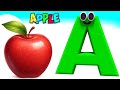 A for Apple B for Ball Phonics Song with Two Words ABC Alphabet Songs with Sounds for Kids Learning