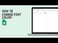 How to Change Font Color on Google Sheets [easy]