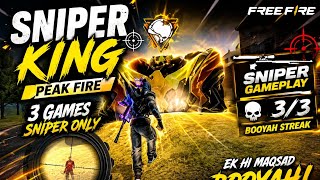 SNIPER ONLY Challenge 😱 3 Match 3 Booyah 🔥 Free Fire Sniper...