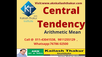 #STATISTICS :CENTRAL TENDENCY: ARITHMETIC MEAN II CA FOUNDATION II KAILASH THAKUR# SHORTCUT TRICKS #