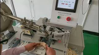 Semi auto clothes hanger hook attaching machine