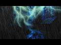 Calming Rain and Thunderstorm in a Dark Forest Night for Better Sleep