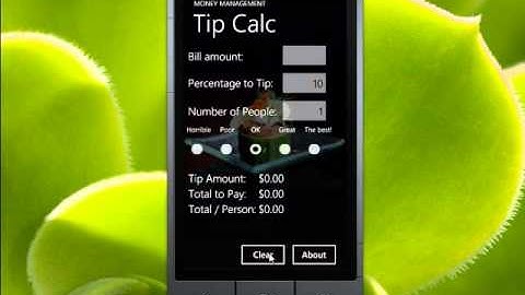 Tip Calc for Windows Phone 7 (Metro Design)