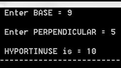 Pythagoras Theorem program C++ Hypotenuse finder