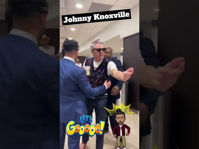 Johnny Knoxville and fan go at it!!￼#johnnyknoxville #wrestlemania38 class=