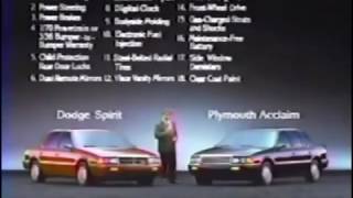 Comercial De 1992 Dodge Spirit & Plymouth Acclaim Tv Eua