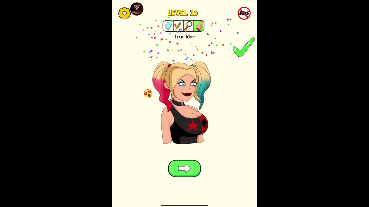 Delete Puzzle Erase Her: ALL LEVELS 16 🃏🃏 True Love Gameplay 