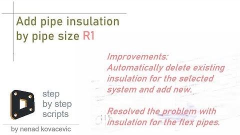 Add pipe insulation by pipe size R1
