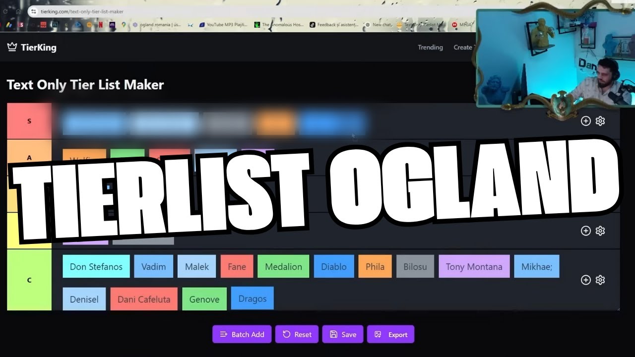 RYUCK FACE TIERLIST CU TOTI JUCATORII DE PE OGLAND?!