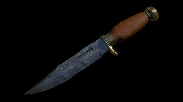 Blender Game Ready Hunter Knife Modeling  - Time Lapse Video