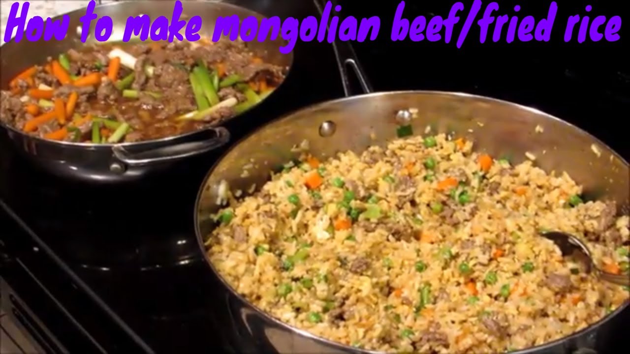 How to make mongolian beef /fried rice - YouTube