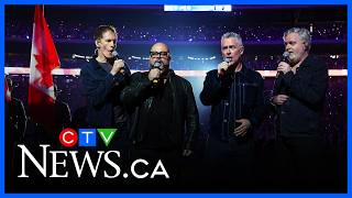 Watch the Barenaked Ladies sing 'O Canada' to cheering crowd at Buffalo Bills game screenshot 1
