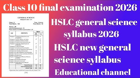 HSLC General Mathematics Syllabus 2026 | Class X | SEBA | Bongmistery