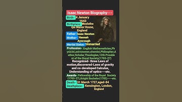 Isaac Newton biography