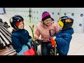 Brothers-M Learn To Ski | Playing in the snow | Holiday in the Ukrainian Carpathians 🇺🇦