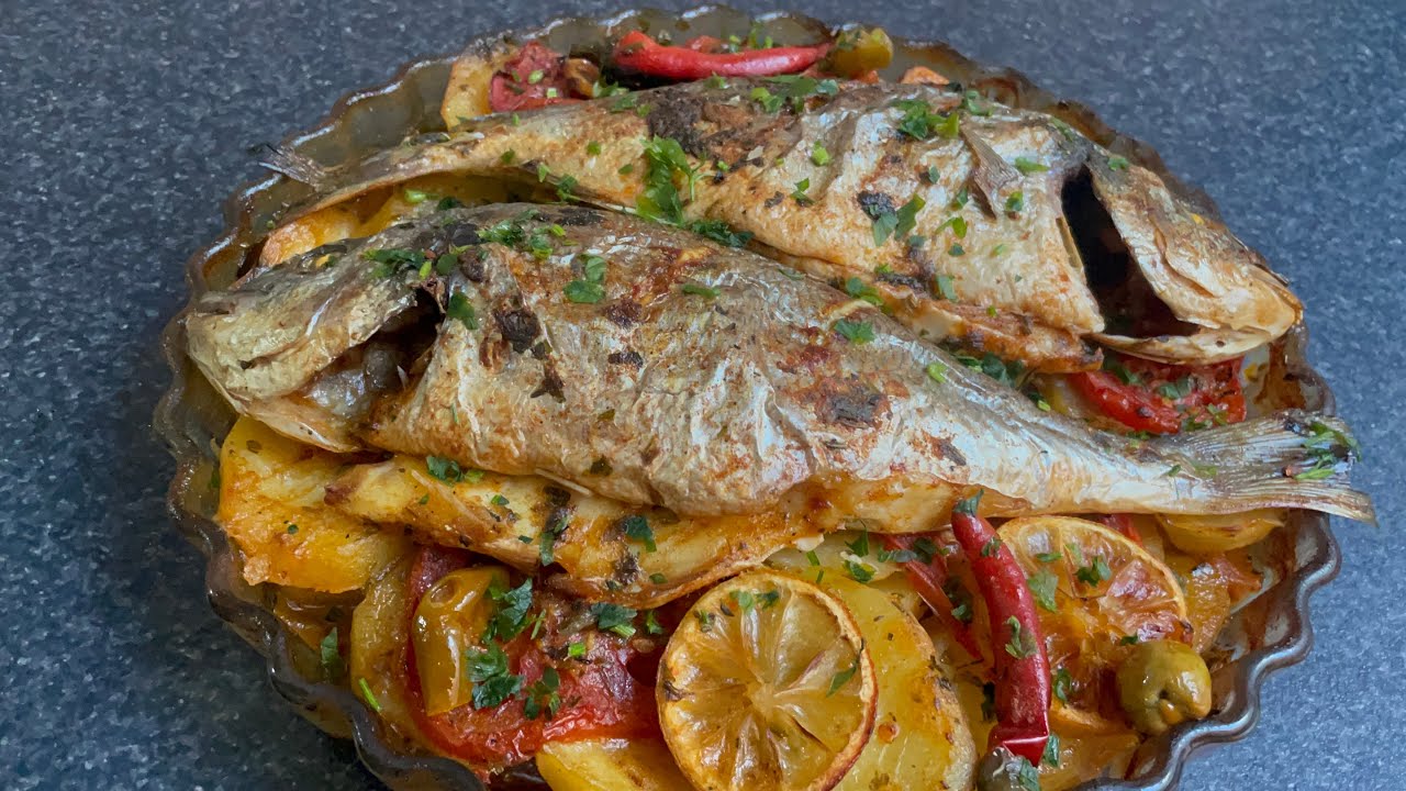 Dorada al horno con verduras al estilo marroquí 👌👌