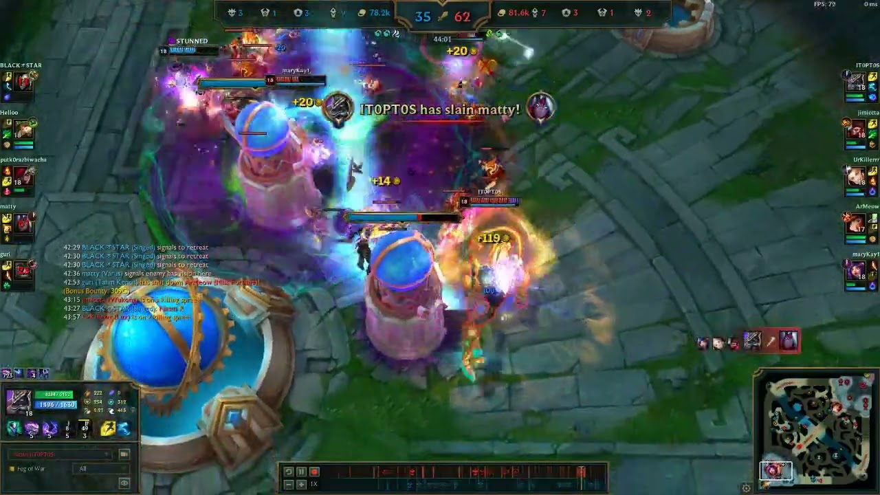 Singed Highlights: Destroys enemy team with 3/16