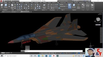 F22 fighter jet 3d model in Autocad ll Jet fighter in Autocad ll Aircraft design in Autocad ll C&T.