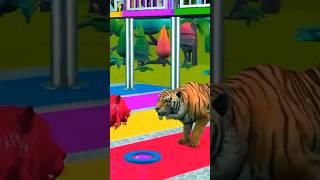 Long Slide Game With Elephant Gorilla Cow Fox Horse Lion Game  #shorts #FunnyLion #LionFunny