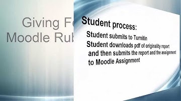 4: Giving feedback using Moodle Rubric and Turnitin