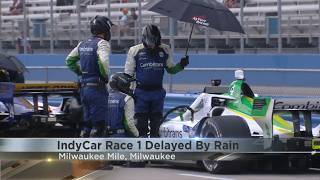 IndyCar's only doubleheader of the season paused by rain at Milwaukee Mile