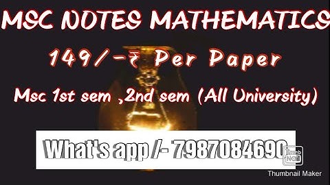 Msc handwritten notes || Mathematics ||