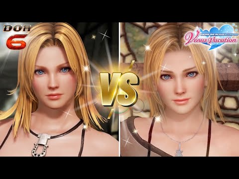 DOA6 x DOAXVV Characters Face Comparison