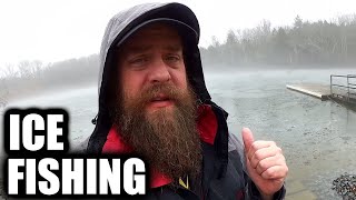 Does This Count as ICE FISHING? Ice Fishing From a Dock