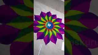 3D Rangoli With Simple methods #flowerrangoli #rangoli #kolam #art #colourful #easyrangoli
