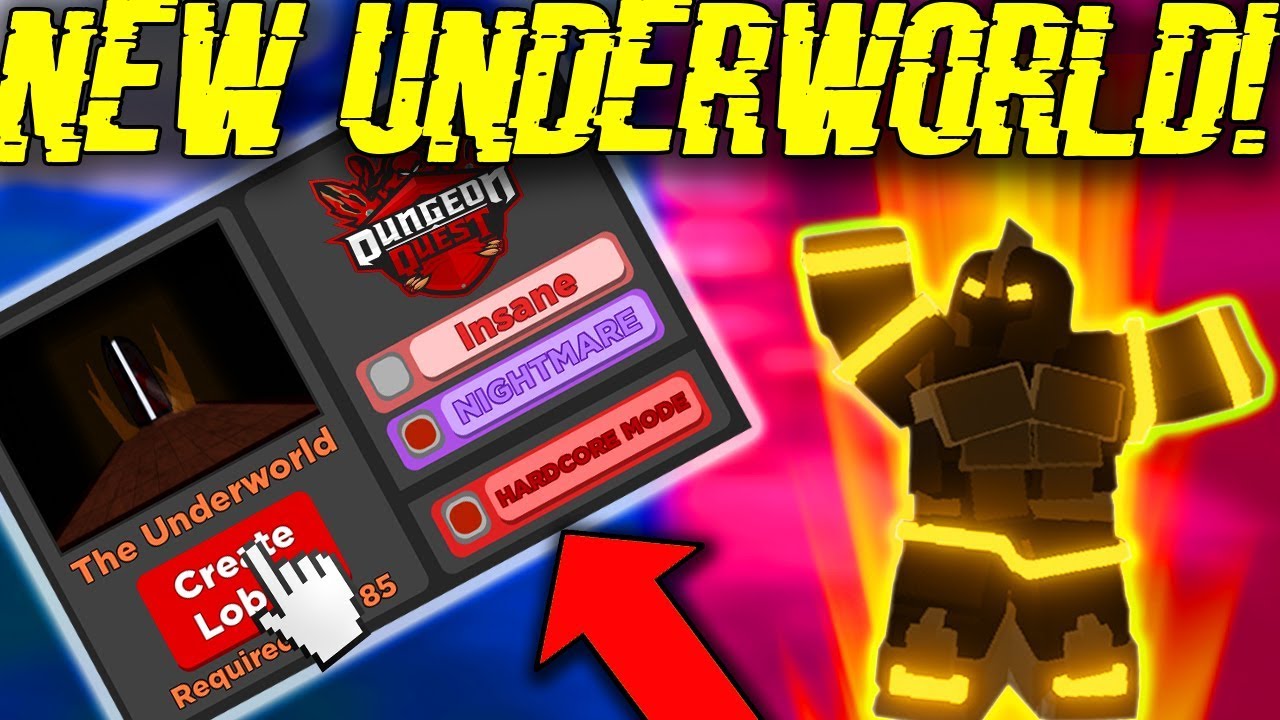 New Underworld Dungeon New Loot New Armor 3 New Bosses Hard Roblox Dungeon Quest Youtube