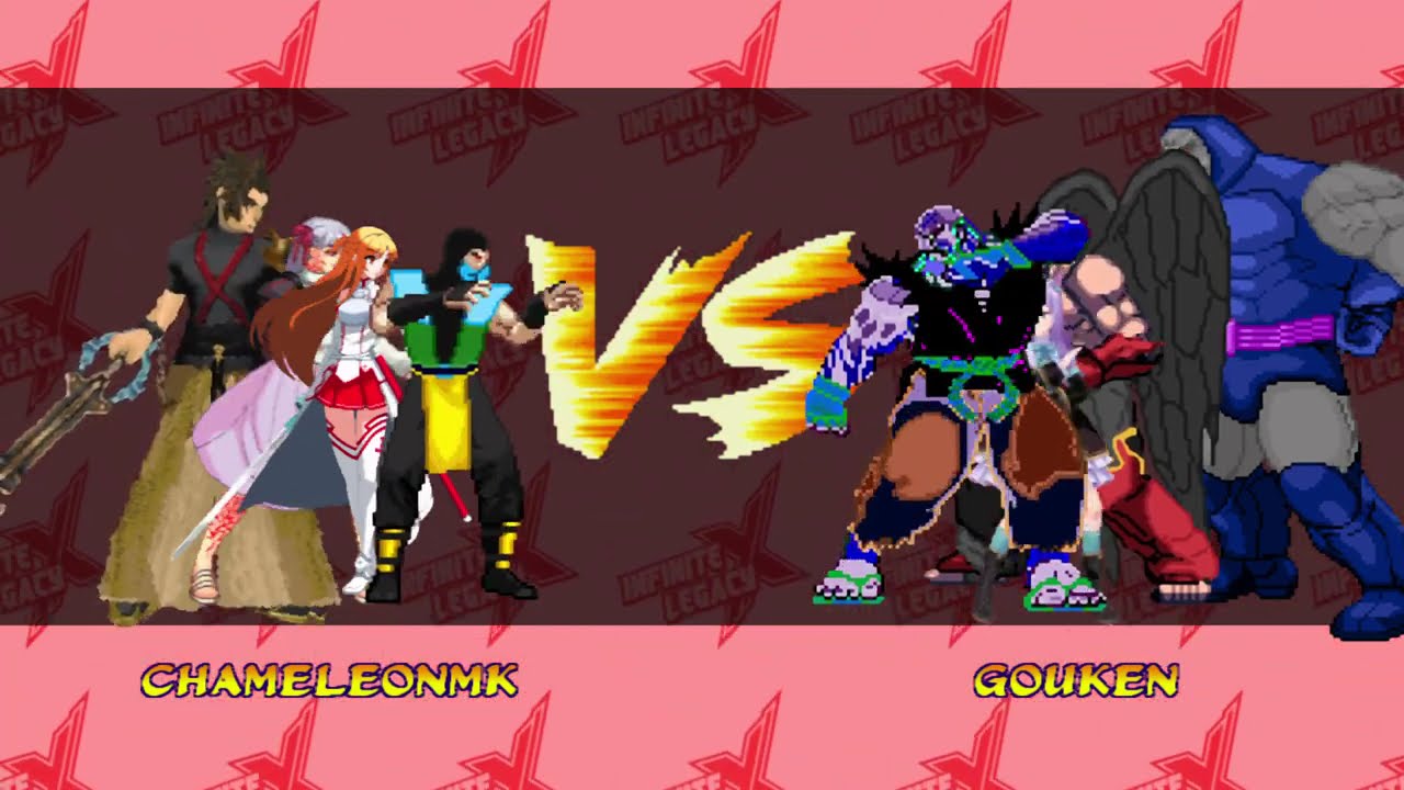 [4K] MUGEN: ETB – Chameleon, N. G. Asuna, Matou, Tera vs Gouken, Mejiro Mcqueen, Devil Jin, Darkseid