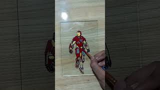 draw iron man glass painting shorts trending