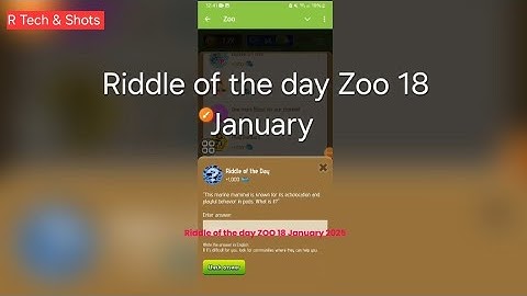 Riddle of the day ZOO 18 January || Riddle of the day ZOO code || Zoo 18 January Riddle of the day