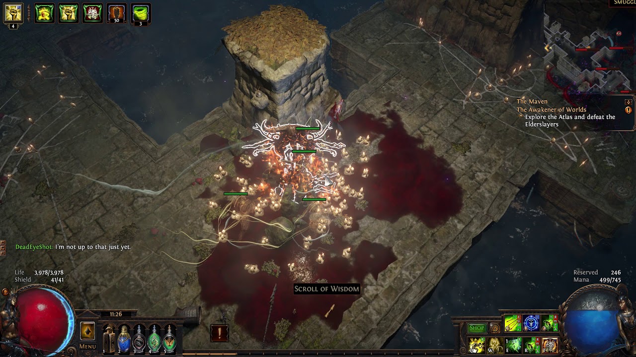 Bleed Bow DeadEye Ring with Vulnerability curse on hit testing