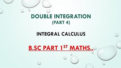 Method of change of order of integration of a Double integral for Bsc 1st year by Ram Arora