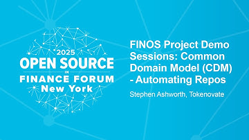 FINOS Project Demo Sessions: Common Domain Model (CDM) - Automating Repos - Stephen Ashworth