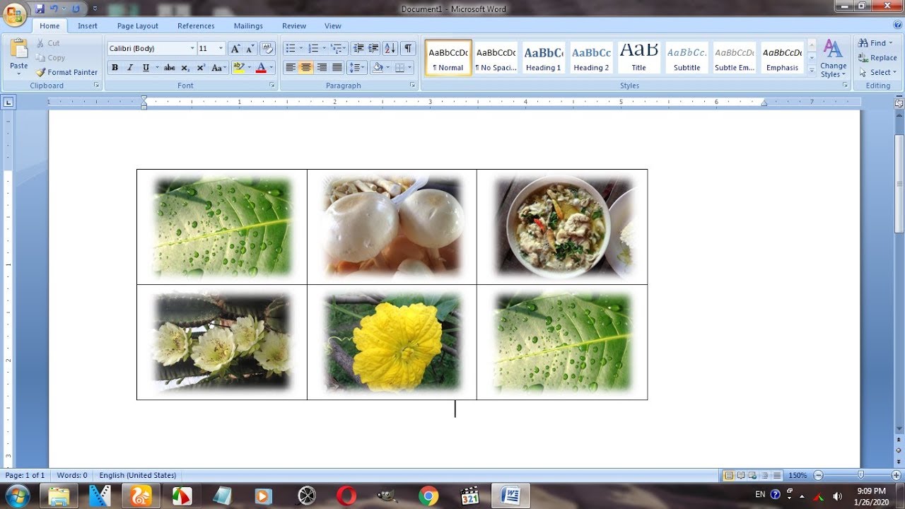 How to insert images into table on word document in MS word ,Microsoft ...
