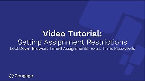 Setting Assignment Restrictions | WebAssign