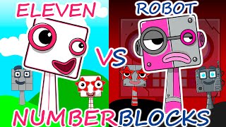 Eleven From Numberblocks Normal Vs Robot Version My Sprunki Oc