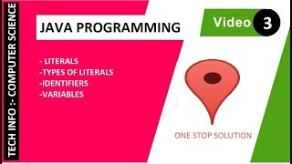 Lecture 3: literals, identifiers, variables java
